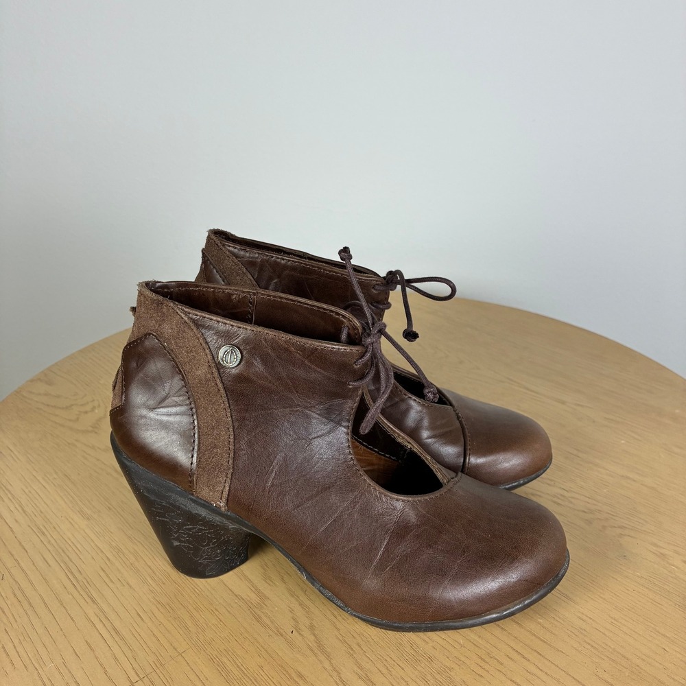 Sergio Tomani Lace Up Cutout Heeled Ankle Boots Women's EU 36 US 5.5-6 Comfort